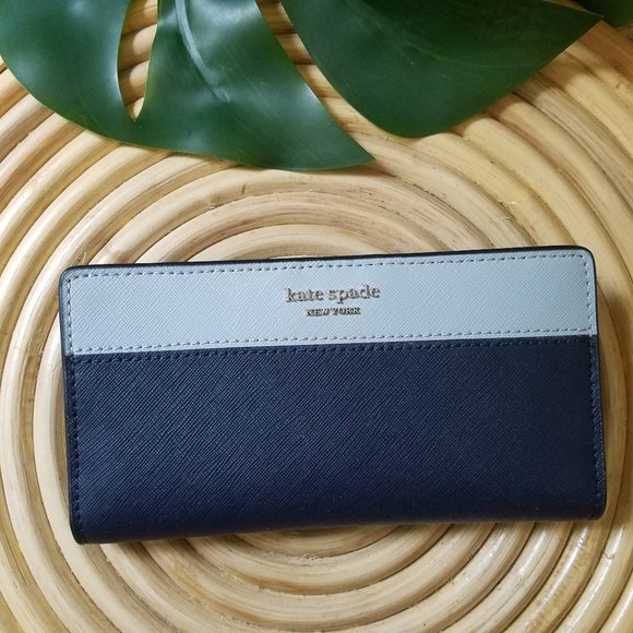 kate spade Handbags - Kate Spade Cameron Bifold Wallet Slim Blue NWT